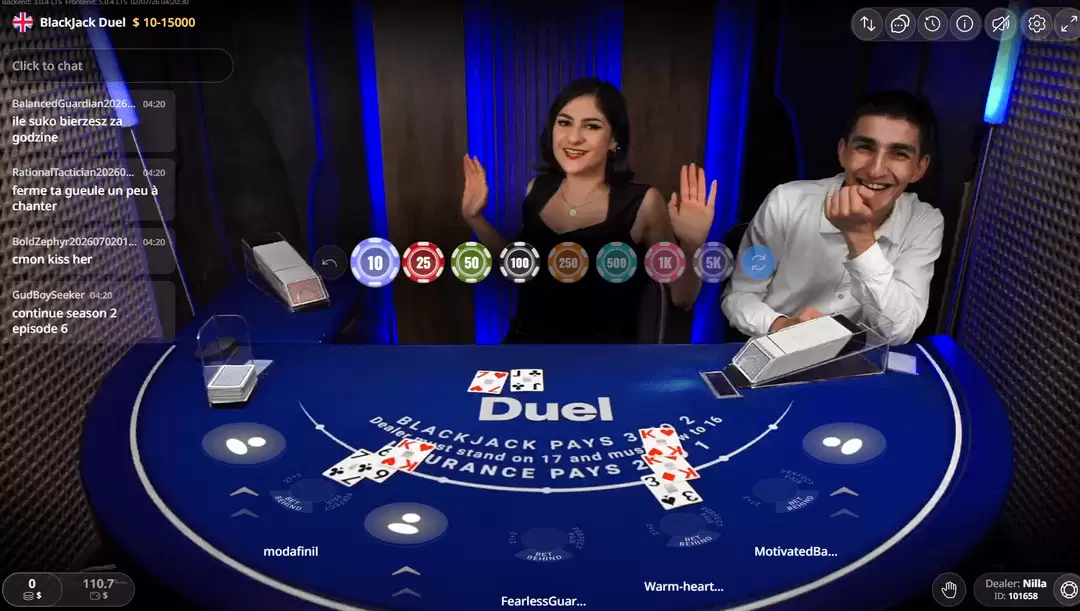 online blackjack sessions at Duel Casino Media 1
